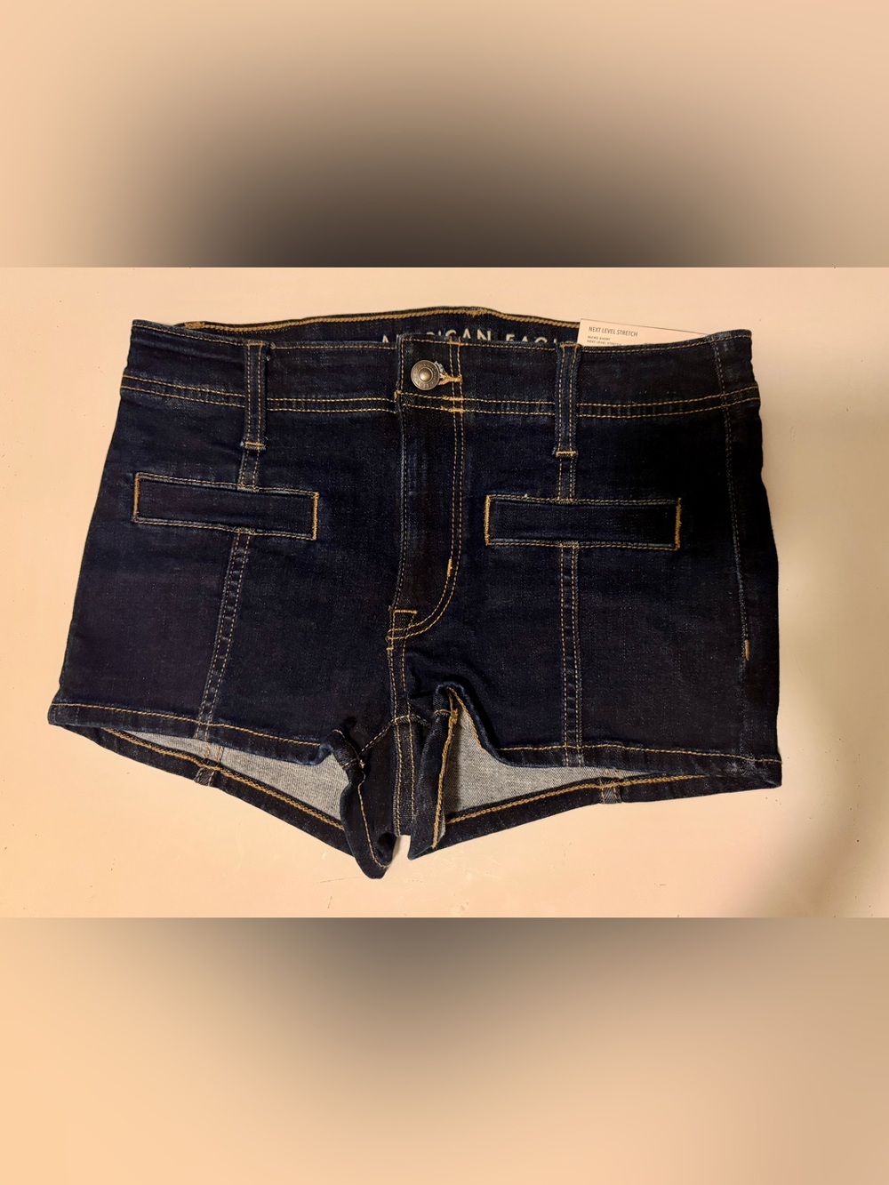 NWT American Eagle Dark Denim Stretch Micro Shorts, Size 0